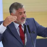 O ex-ministro da Secretaria de Comunicação Social, Paulo Pimenta, durante a posse de Sidônio Palmeira como novo chefe da pasta | Foto: Marcelo Camargo/Agência Brasil