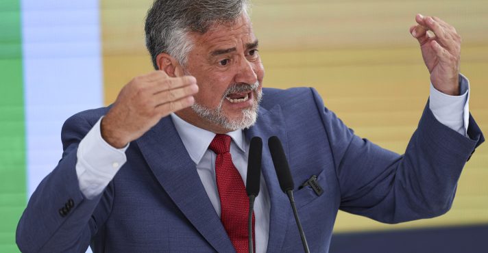 O ex-ministro da Secretaria de Comunicação Social, Paulo Pimenta, durante a posse de Sidônio Palmeira como novo chefe da pasta | Foto: Marcelo Camargo/Agência Brasil