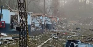 Imagem da explosão de fábrica, em Curitiba