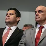 O presidente do Senado, Davi Alcolumbre, e o ministro do STF Alexandre de Moraes: interesse mútuo | Foto: Reprodução/Twitter/X