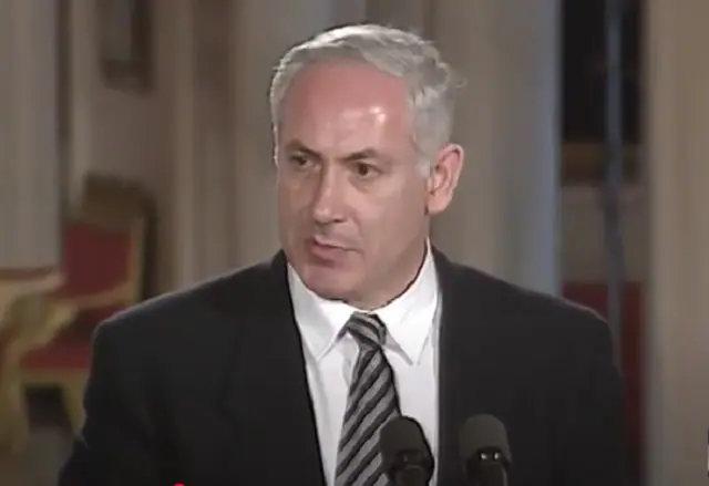 Benjamin Netanyahu primeiro-ministro em 1996