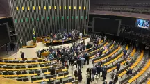 Plenário da Câmara dos Deputados na noite desta quarta-feira, 6: anúncio de acordo | Foto: Cristyan Costa/Revista Oeste
