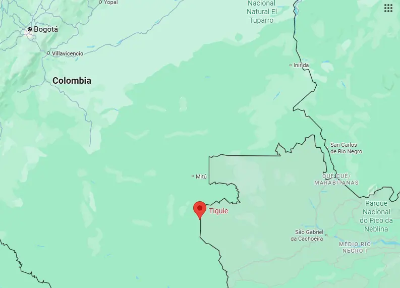 Região do acidente que vitimou 4 pessoas na Amazônia colombiana | Foto: Reprodução/Google Maps
