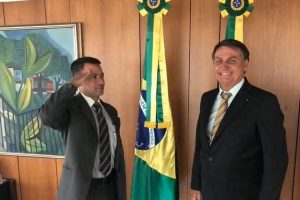 O vice-prefeito de SP, Coronel Mello Araújo, e o ex-presidente Jair Bolsonaro