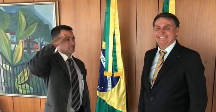 O vice-prefeito de SP, Coronel Mello Araújo, e o ex-presidente Jair Bolsonaro