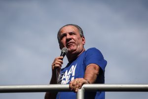 O pastor Silas Malafaia discursa em ato de apoio ao ex-presidente Jair Bolsonaro (PL), realizado na Avenida Paulista - 3/8/2025 | Foto: Felipe Rau/Estadão Conteúdo
