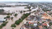 Arroio São Lourenço transbordou em São Lourenço do Sul (RS) | Foto: Jorge Schneid/Defesa Civil do RS