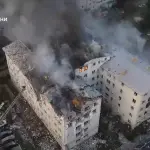 Um dos prédios bombardeados pelos russos | Foto: Reprodução/Governo da Rússia