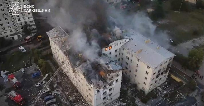 Um dos prédios bombardeados pelos russos | Foto: Reprodução/Governo da Rússia