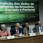 Membros do governo Lula divulgam dados sobre desmatamento - 07/08/2025 | Foto: José Cruz/Agência Brasil
