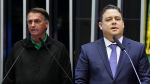 À esquerda, o ex-presidente Jair Bolsonaro; à direita, o ex-presidente da OAB Felipe Santa Cruz