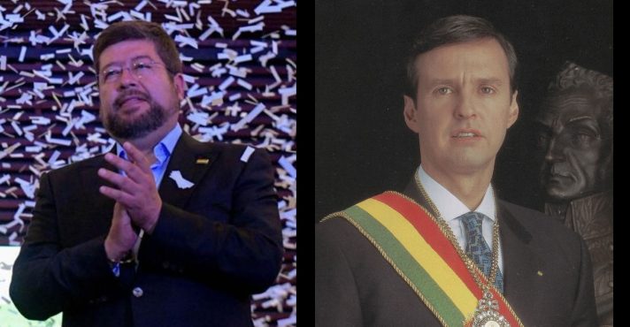 Samuel Doria Medina (esq.) e o ex-presidente Jorge Quiroga (dir.), os mais cotados segundo pesquisas na Bolívia