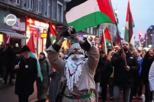 Manifestação pro-Palestina em Copenhague, na Dinamarca | Foto: Danish Times