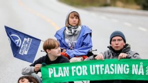 Greta Thunberg durante protesto na Noruega | Foto: Reprodução/Redes sociais