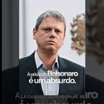 O governador Tarcísio de Freitas em vídeo nas redes sociais: 'Medida é uma ameaça à democracia' | Foto: Reprodução/@tarcisiogdf