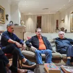 Aécio Neves, Paulinho da Força e Michel Temer em reunião para articular o projeto da dosimetria - 18/9/2025 | Foto: Reprodução/@AecioNeves/X