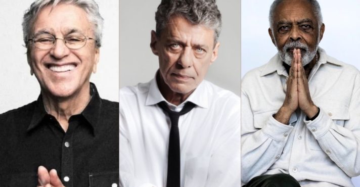 Caetano, Chico Buarque e Gilberto Gil