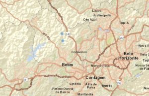 Pontos azulados mostram tremores em Belo Horizonte Foto: Reprodução/Centro de Sismologia USP