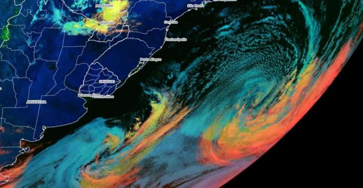 Os ciclones extratropicais são comuns no Atlântico Sul, especialmente no outono, inverno e começo da primavera | Foto: Divulgação/DSA/CPTEC