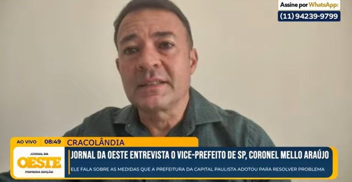 O vice-prefeito de São Paulo, Coronel Mello Araújo, falou sobre o fim da cracolândia | Foto: Revista Oeste