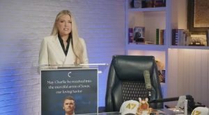 Erika Kirk, para a filha, que perguntou sobre o pai: 'Querida, o papai te ama muito. Não se preocupe. Ele está viajando a trabalho com Jesus' | Foto: Reprodução/Twitter/X/Turning Point USA