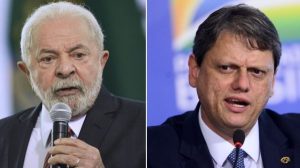 O presidente Luiz Inácio Lula da Silva e o governador de São Paulo Tarcísio de Freitas