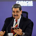 O ditador da Venezuela, Nicolás Maduro, em coletiva de imprensa em Caracas, Venezuela - 1º/10/2025 | Foto: Leonardo Fernandez Viloria/Reuters