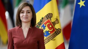 A presidente Maia Sandu: vantagem e resistência ao russo Vladimir Putin | Foto: Reprodução/Twitter/X