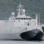 Embarcação da Marinha de Taiwan: Leonardo equipa corveta com radar de controle de tiro | Foto: Reprodução/Twitter/X
