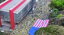 PT e PSB afirmam que mostrar a bandeira dos EUA na Avenida Paulista não é um gesto inocente | Foto: Reprodução/CNN Brasil