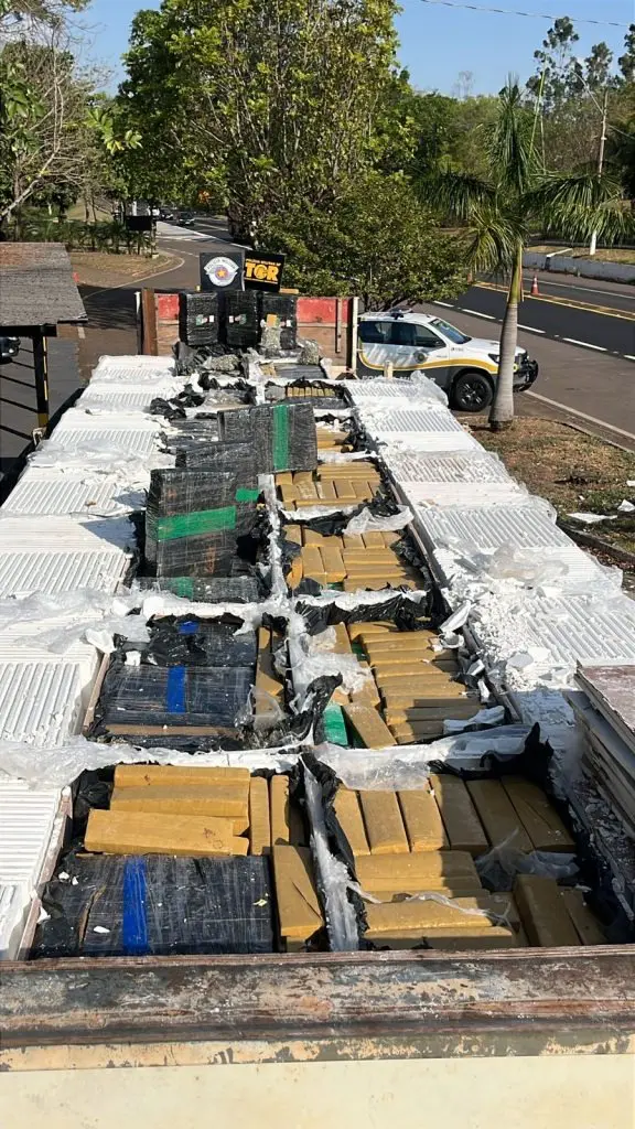 Conforme investigação, quase 8 toneladas de maconha foram embarcadas em Campo Grande (MS) e tinha como destino Duque de Caxias (RJ) | Foto: Divulgação/SSP-SP