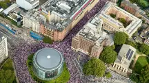 Protesto de direita em Londres, na Inglaterra