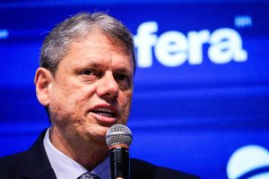 O governador de São Paulo, Tarcísio de Freitas, no evento Esfera - 25/8/2025 | Foto: Aloisio Mauricio/FotoArena/Estadão Conteúdo