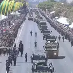 Transmissão do governo mostra arquibancadas ocupadas no 7-9, em Brasília - 11h16 (evento começou
