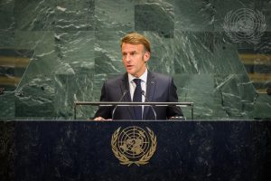 Emmanuel Macron discursa na Assembleia-Geral da ONU | Foto: Loey Felipe/UN Photo
