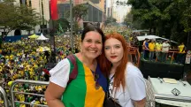 Vicky Richter, jornalista alemã, junto da deputada federal Bia Kicis (PF-DF) | Foto: Arquivo Pessoal