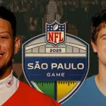 Patrick Mahomes e Justin Herbert, quarterbacks de Kansas City Chiefs e Los Angeles Charges, times da NFL | Foto: Reprodução/NFL