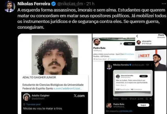 ameaças contra nikolas ferreira