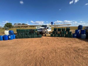A apreensão aconteceu em Alto Garça, a 366 km de Cuiabá | Foto: Divulgação/FAB