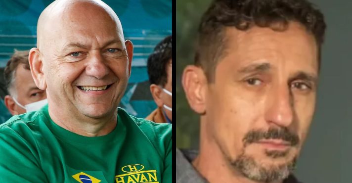 À esquerda, o empresário Luciano Hang; à direita, o ator Tuca Andrada