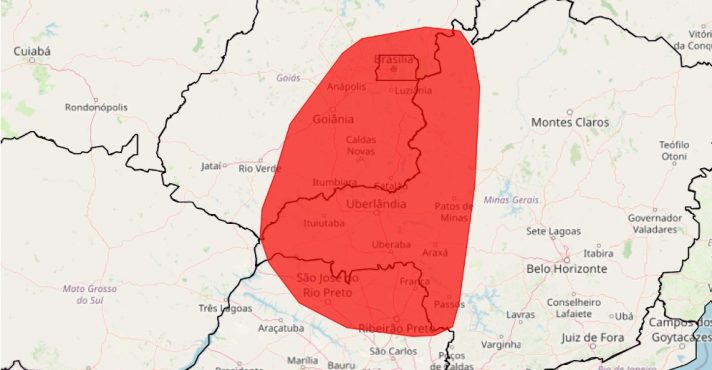 Inmet emite alerta vermelho de tempo seco para MG, GO e SP