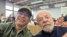 Gustavo Petro e Lula, durante a inauguração de um centro de segurança para a Amazônia