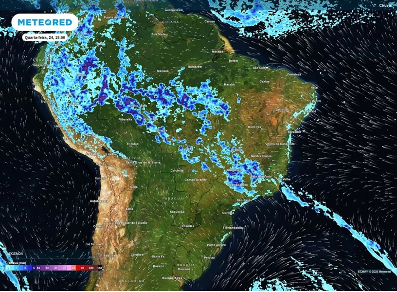 mapa do brasil frente fria e chuva