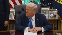 Donald Trump, presidente dos EUA, durante entrevista coletiva - 19/09/2025 | Foto: Reprodução