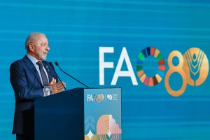Presidente da República, Luiz Inácio Lula da Silva, durante a sessão de abertura do Fórum Mundial da Alimentação, na sede da Organização das Nações Unidas para Alimentação e Agricultura (FAO), em Roma, Itália