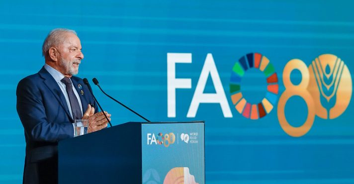 Presidente da República, Luiz Inácio Lula da Silva, durante a sessão de abertura do Fórum Mundial da Alimentação, na sede da Organização das Nações Unidas para Alimentação e Agricultura (FAO), em Roma, Itália