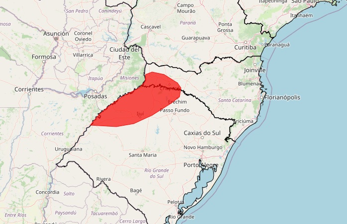 Alerta vermelho para tempestade do Inmet