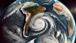 Imagem indica zona de atuação do ciclone | Ilustração/Climatempo