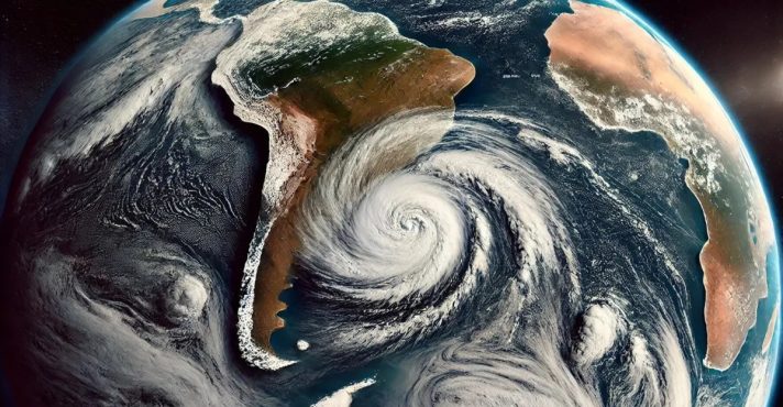 Imagem indica zona de atuação do ciclone | Ilustração/Climatempo