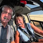 Passageiros do helicóptero que caiu neste sábado na Califórnia durante evento de arrecadação de fundos | Foto: Reprodução/Twitter/X